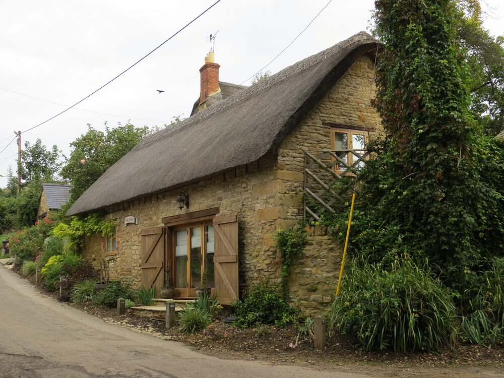 The thatched barn from the lane