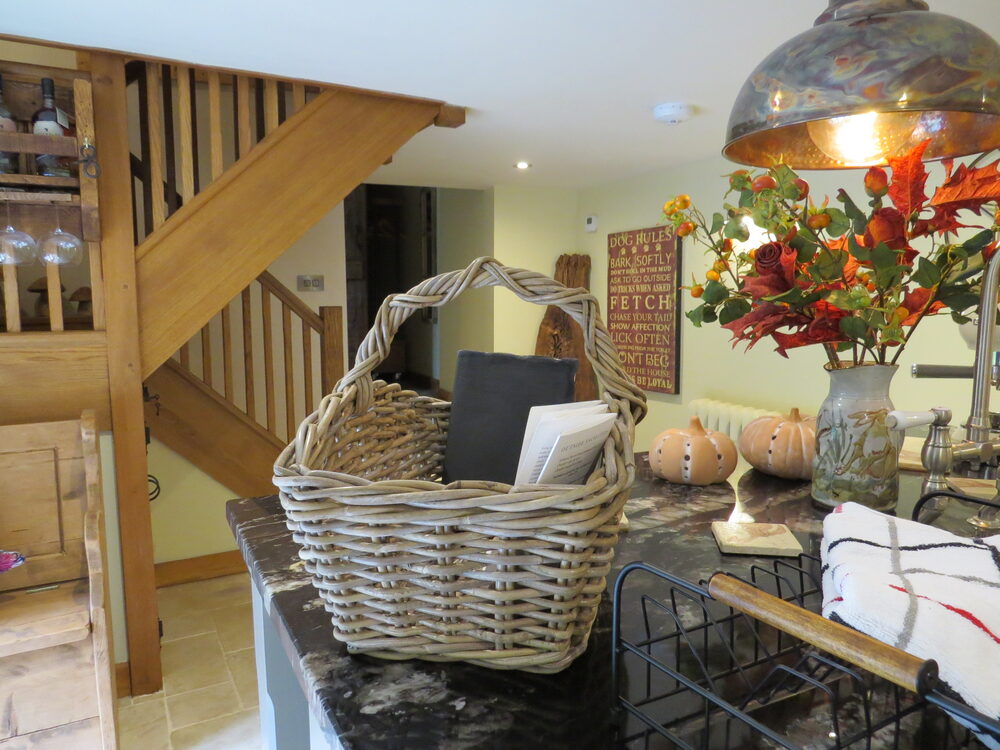 The wooden staircase